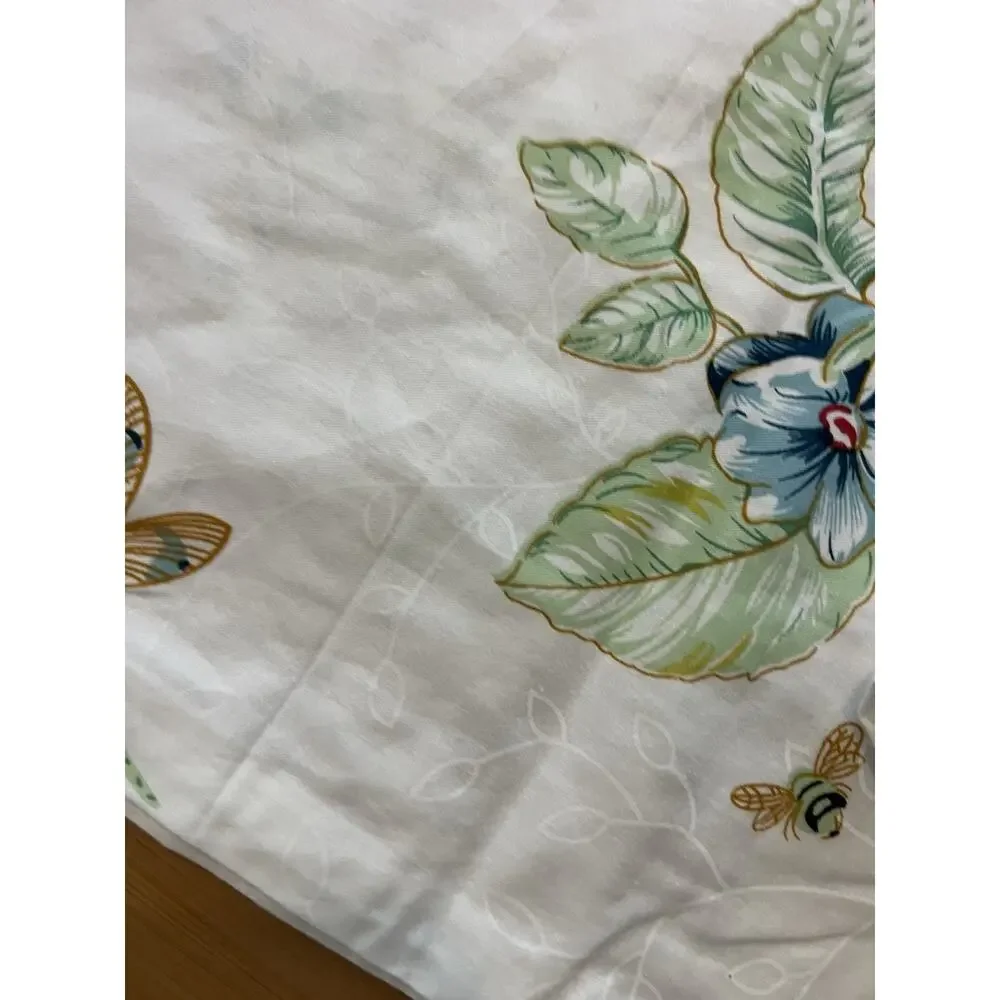 Butterfly Meadow Full Duvet Cover Natural Botanical 100% Cotton Floral Garden